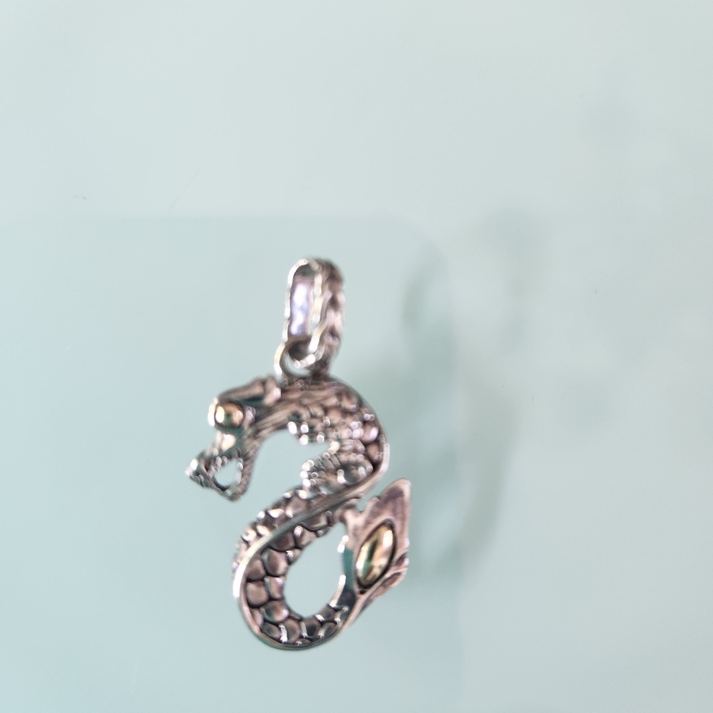 John Hardy Naga Dragon Pendant, Sterling Silver & 18K gold, preloved - Picture 5 of 8